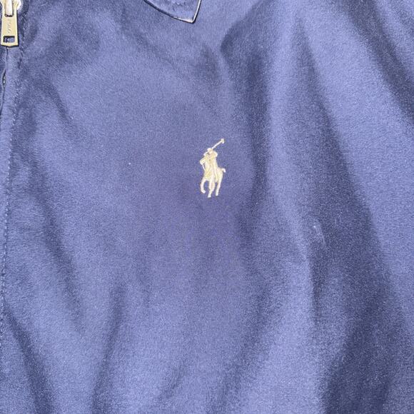 Polo Ralph Lauren Mens Large Blue Harrington Jacket Coat Full Zip Collared - Picture 2 of 7